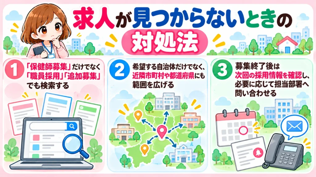 求人が見つからないときの対処法3つの図解