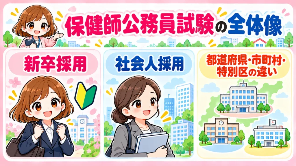 保健師公務員試験の全体像の図解