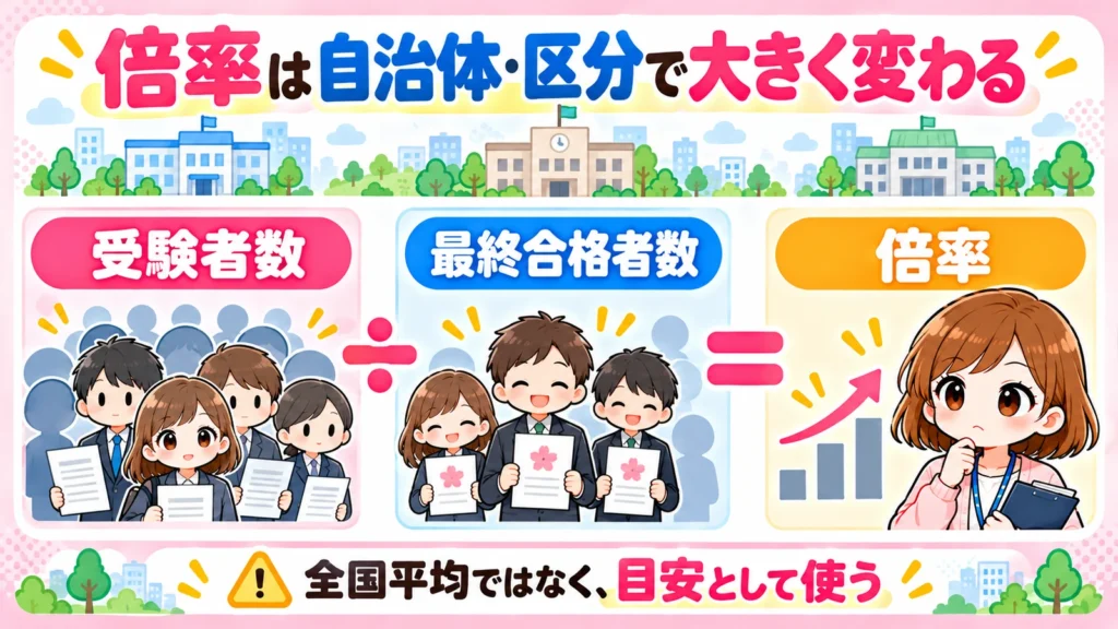 倍率は自治体と区分で大きく変わることを示す図解